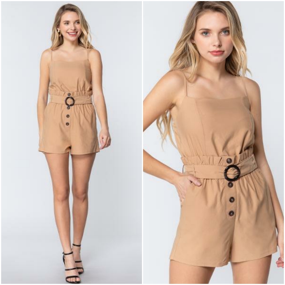 LAST ONE❗Utility Chic Classic Beige Romper - Picture 3 of 8